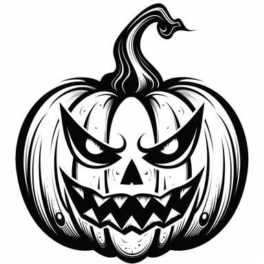 the image of a black Jack-o'-lantern on white is shown, in the style of stencil art, heavy outlines, flickr, hard edge, sculpted, woodcut, clipart cut file cuttable cricut vector
