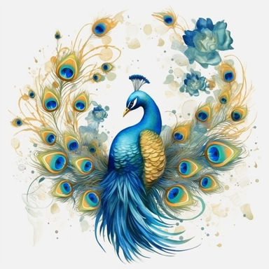 watercolor peacock clipart png graphics ,aquarelle fantasy sun catcher, feathers 8k,rain view - <@1115140997073096794> (fast)