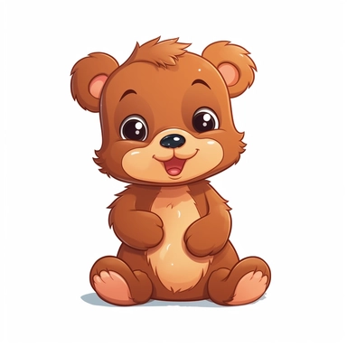 Clipart of a cute baby bear, full body