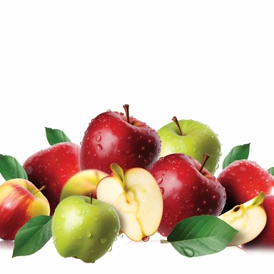 apple medley on white background, clipart