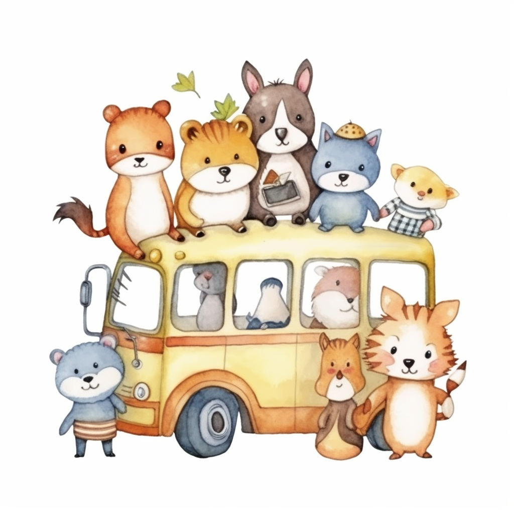 animated bus cliparts