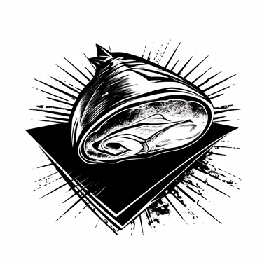 ham ,sticker, minimalism, black and white, clipart