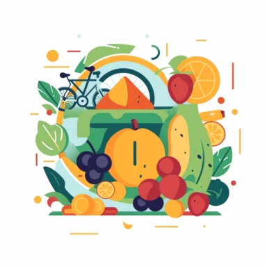 Design a clipart that represents a healthy lifestyle and wellness.