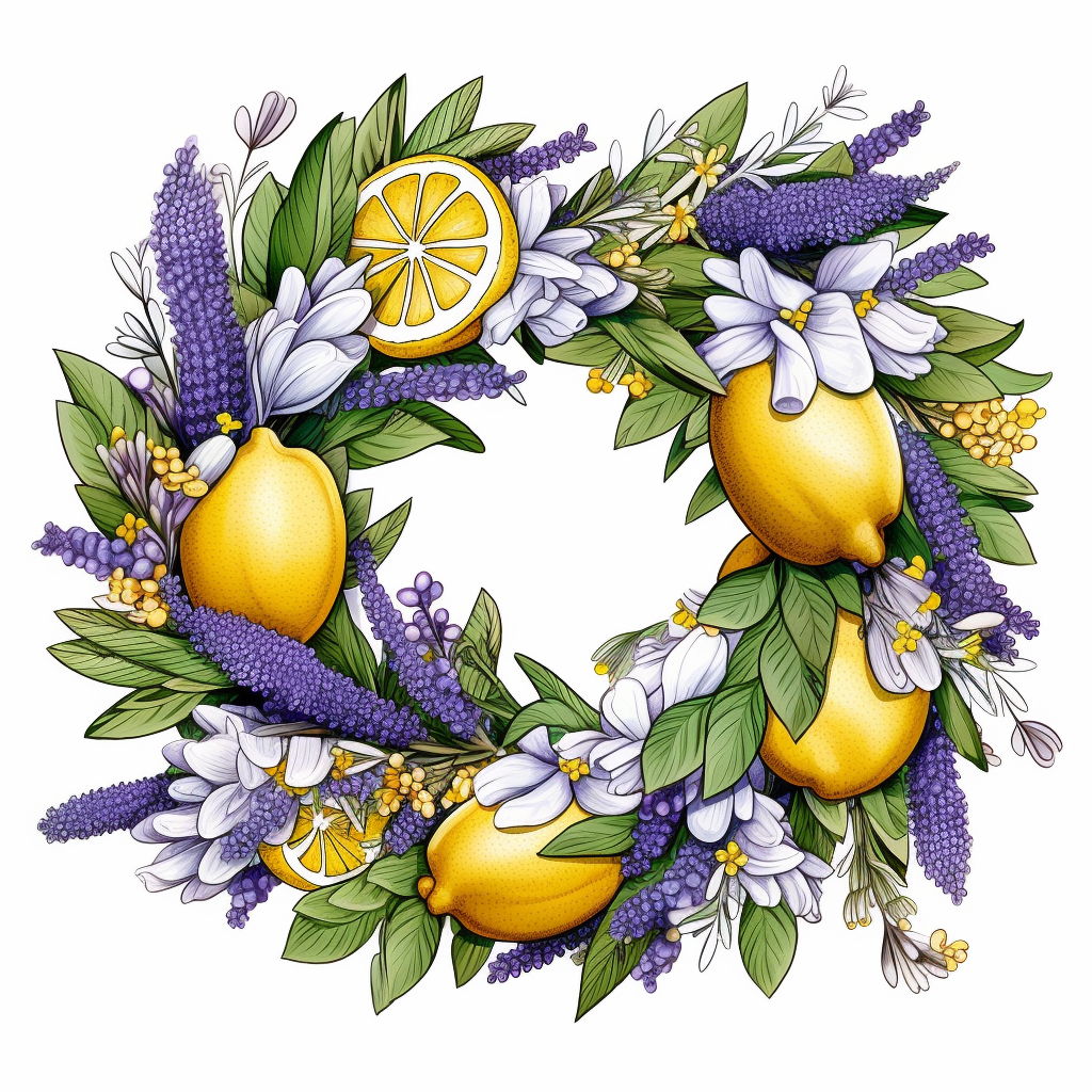 lavender wreath cliparts