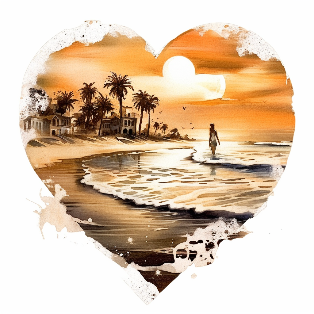 beach heart cliparts
