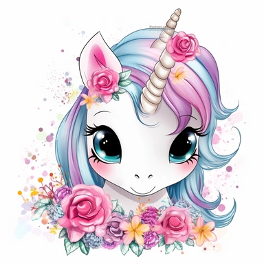 white background Clipart detailed cute painting of an adorable floral baby unicorn with big baby blue eyes shy and pastel rainbow hair little with roses pastel pinks roses and reds roses all around pastel colourful flowers vivid clear detailed roses pansies and lavender all around clipart detailed cartoon style cartoon of happy cute little tiger beautiful sparkling and pearls Clipart image shimmer and shells and starfish pastel flowers all around pastel light colors gorgeous hyper realistic big 