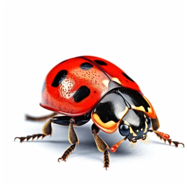 ladybug hyper realistic photo detailed clip art white background