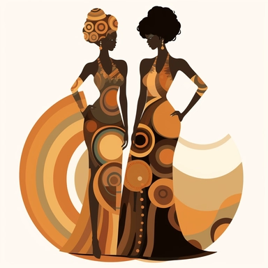 Black African-American beautiful women,soul sister,clipart posing,4 feet
