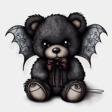 cute gothic teddy bear clip art