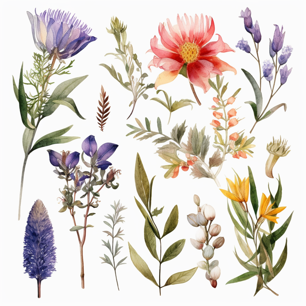 NewZealand wild flowers clip art watercolors - Clip Art Library