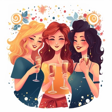 girls night clipart