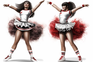 cheerleaders , highly detailed, isolated on white, clipart,