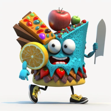 nutrition god as mascot as a food 3D clipart, 4K,in various types of foods with transparent background, insane detail