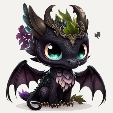 maleficent dragon, chibi, clipart