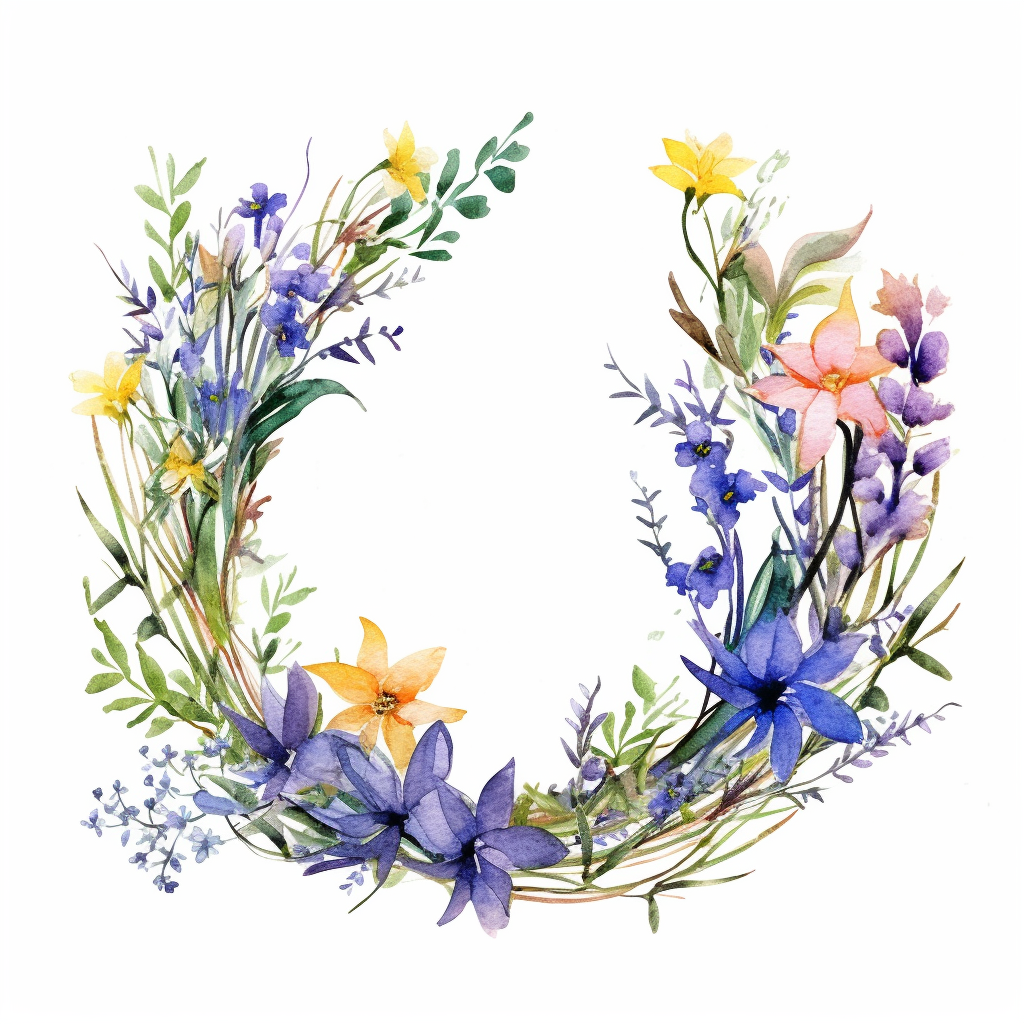 botanical wreath cliparts