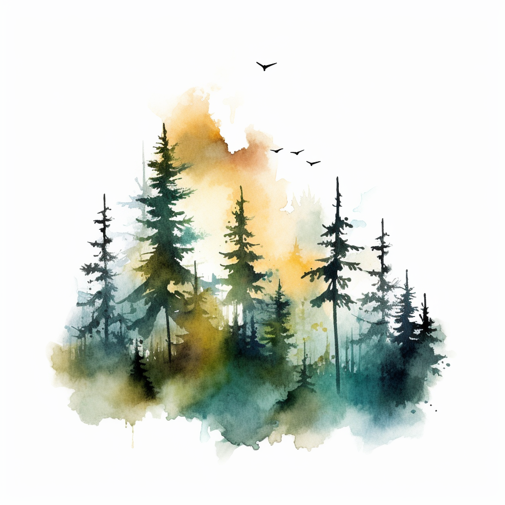 mountain tree cliparts