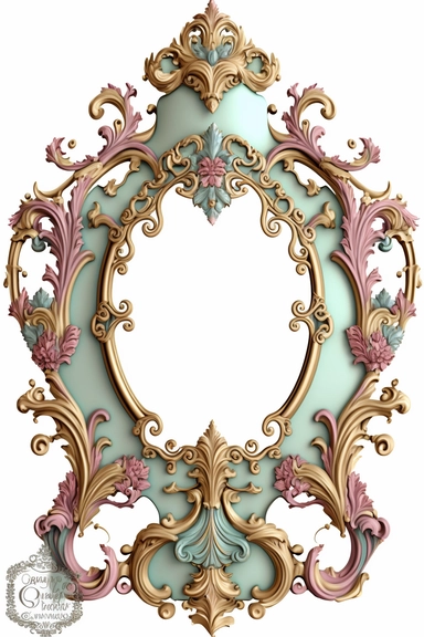 pastel victorian baroque Versailles frame clipart
