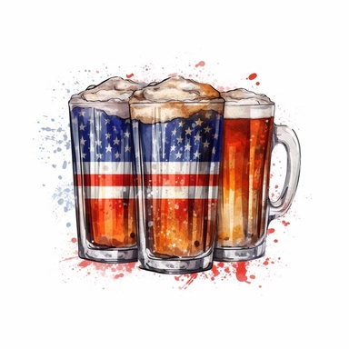 file:///C:/Users/Administrator/Desktop/9c125613eb.jfif Cute Beautiful Patriot three beer cup for 4th of july watercolor sublimation Clipart,Cartoon, hyper realistic, intricate detail, illustration style,high solution,on the white background