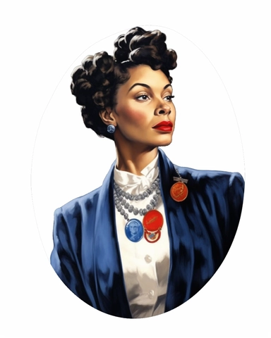 Norman Rockwell themed digital illustration, Beautiful executive, business woman png file, sublimation, conservative fashion Nova Model Black Woman Clipart, Large Handbag, African American Female,