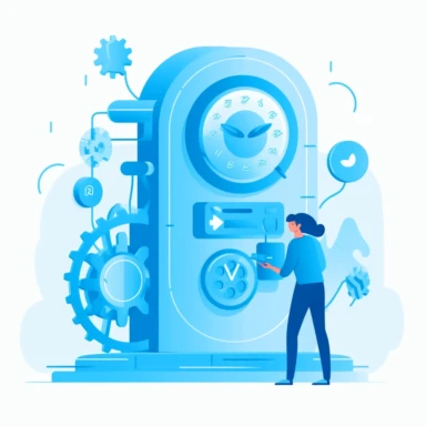 clipart in light blue colors in modern style showing how a phone call is automatically logged into CRM