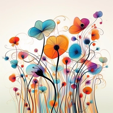 abstract flowers clip art