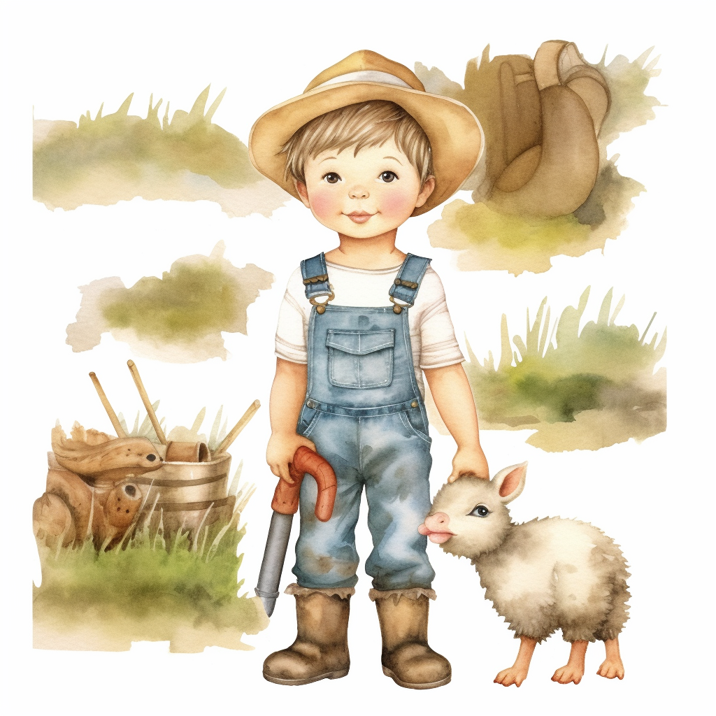 boy farming cliparts