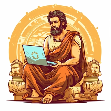 vintage style greek IT Guy mythology figure clipart