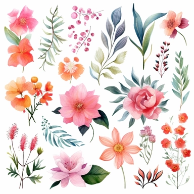 Floral Clipart MegaBundle Commercial Use Digital Design Bundle Realistic Watercolor Flowers/ white background