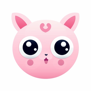Jigglypuff, Avatar, simple, graphics designer, png clipart, in the style of gabriele münter, white background, back button focus, aerial view, animated gifs, stencil - based, texture - based
