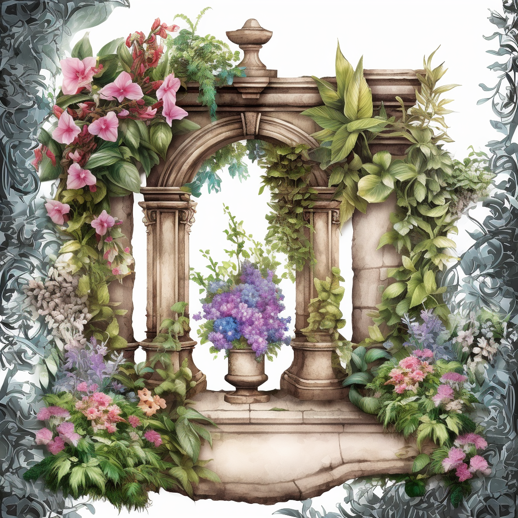 garden lines cliparts