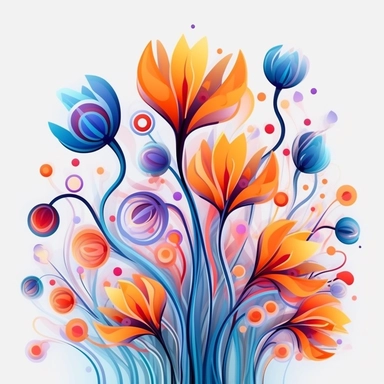abstract flowers clip art