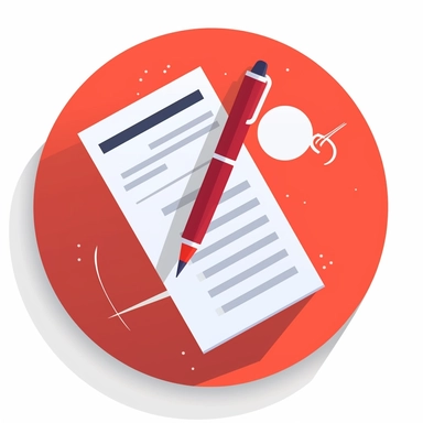 document icon icon with pen, circle transparent background png clipart, in the style of red in the white background editorial cartooning, superimposed text, associated press photo