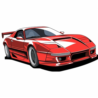 ，red sport car drawing vector clipart 1, in the style of tatsuo miyajima, greg hildebrandt, paul corfield, long lens, masculine, sōsaku hanga, ue5，white clean background