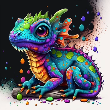 Colorful gecko cute Sublimation Clipart, full background cute lovely hyperdetails