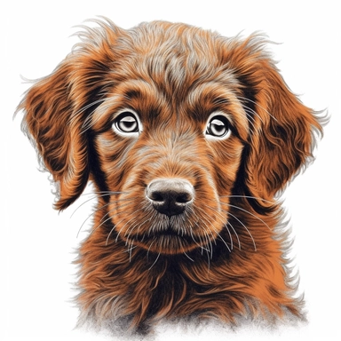puppy, crayon drawing, ultra detailed, clipart design graphic, vector, contour, 32k,