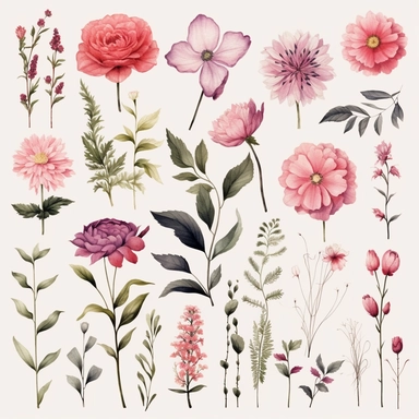 Floral Clipart MegaBundle Commercial Use Digital Design Bundle Realistic Watercolor Flowers/ white background