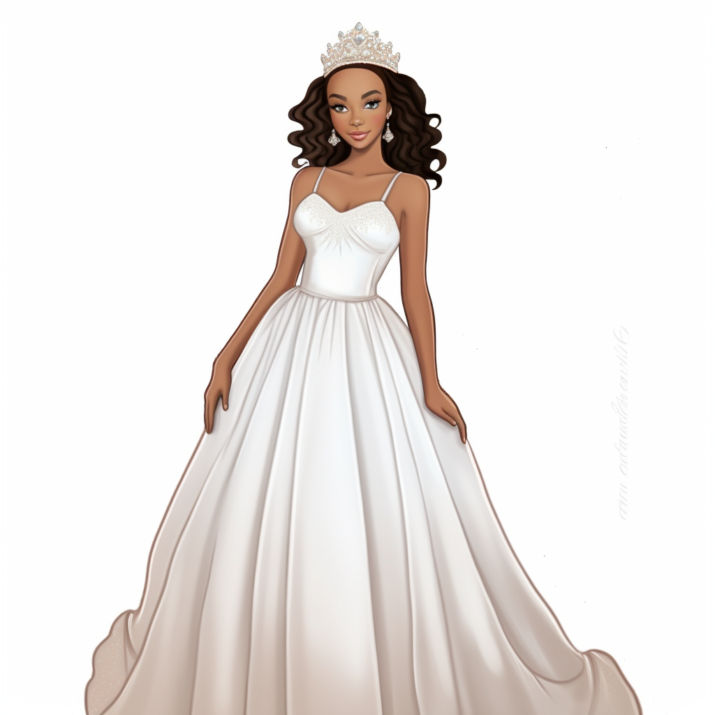 full body beautiful brown melanin 16 year old debutante wearing a white ...