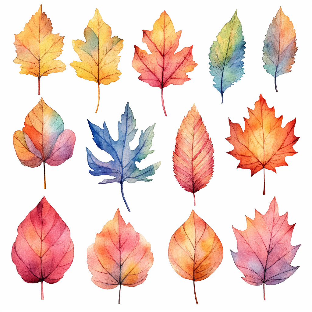 different leaves clipart