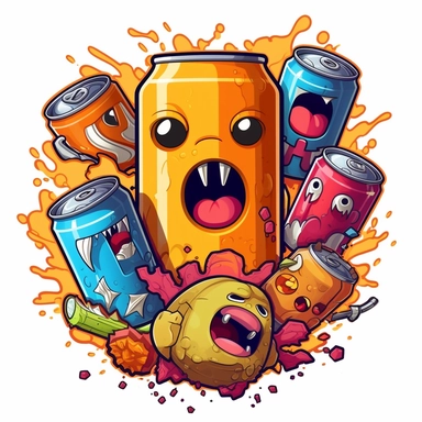 cartoon clipart Gamer Fuel energy drink parody
