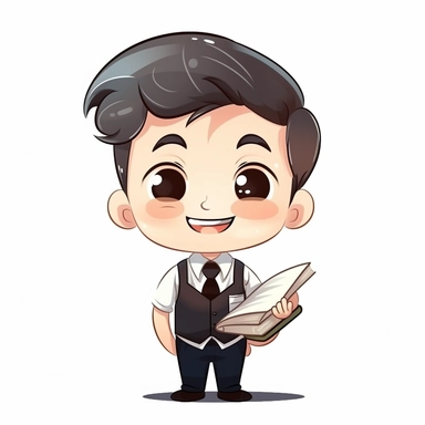 happy cute Booking Clerk face, cartoon, clipart, mascot, isolated on white background
