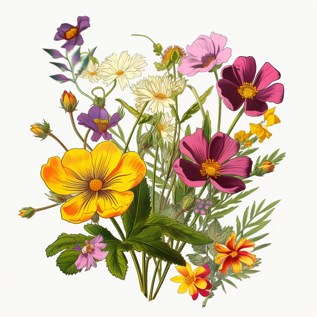 uncommen wild flowers clip art hd - Clip Art Library