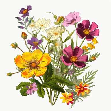 uncommen wild flowers clip art hd
