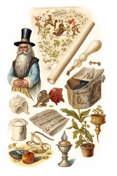 a page of clipart ephemera, white background, passover, jewish