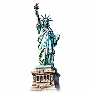 clipart Statue of Liberty , America , interior design , photo realistic, white background