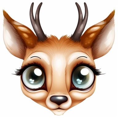 clipart illustration huge bambi eyes long eyelashes clipart