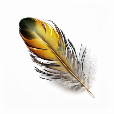 American goldfinch feather feather clipart, isolated, white background