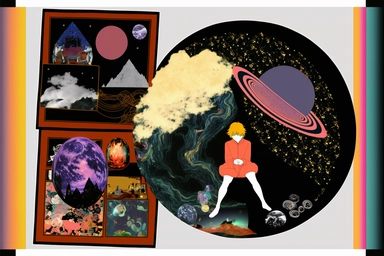 round, winamp skin, raining outside the window, ( collage ), fairy wings, buggy, bloomy, bad dream, chimney, kawaii colors, it is flying through space, clipart person followed by a shadow made of lava The solar system neatly organized in an artistic way a computer screen with a mountain in the background, by Torii Kiyomasu, tumblr, computer art, pastel goth aesthetic, space color scheme, , philosophical splashes of colors, instagram art, various windows open on desktop, graphic design software, 