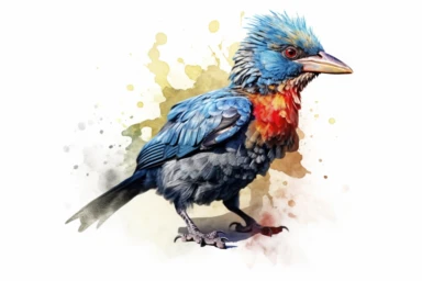 Watercolor, Barbet Mammal, clipart, hd, on a white background, spaced out