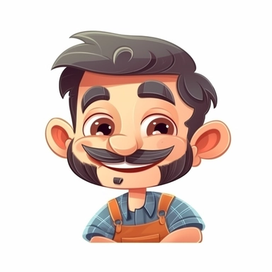 happy cute Carpenter face, cartoon, clipart, mascot, isolated on white background