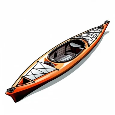 clipart picture of a kayak, white background, clean lines and edges